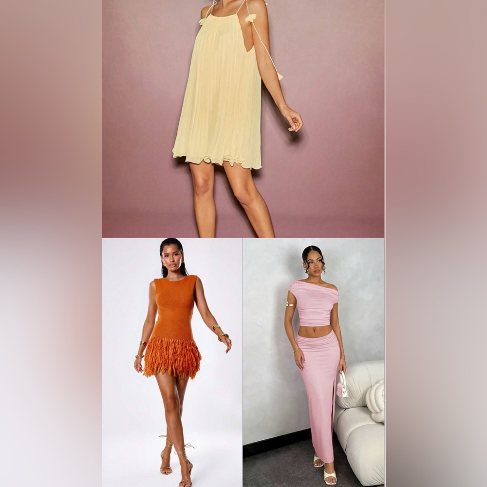 3 Summer dresses x $40!! NEVER USED
Yellow: Medium. Pink: Medium. Orange: Small
